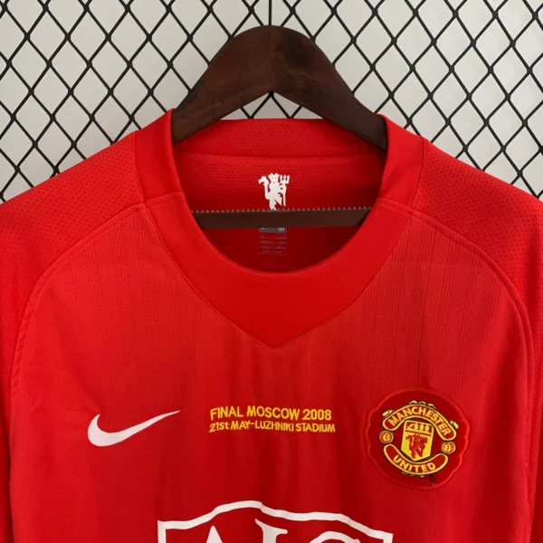 Camiseta Manchester United local 07/08 cuello